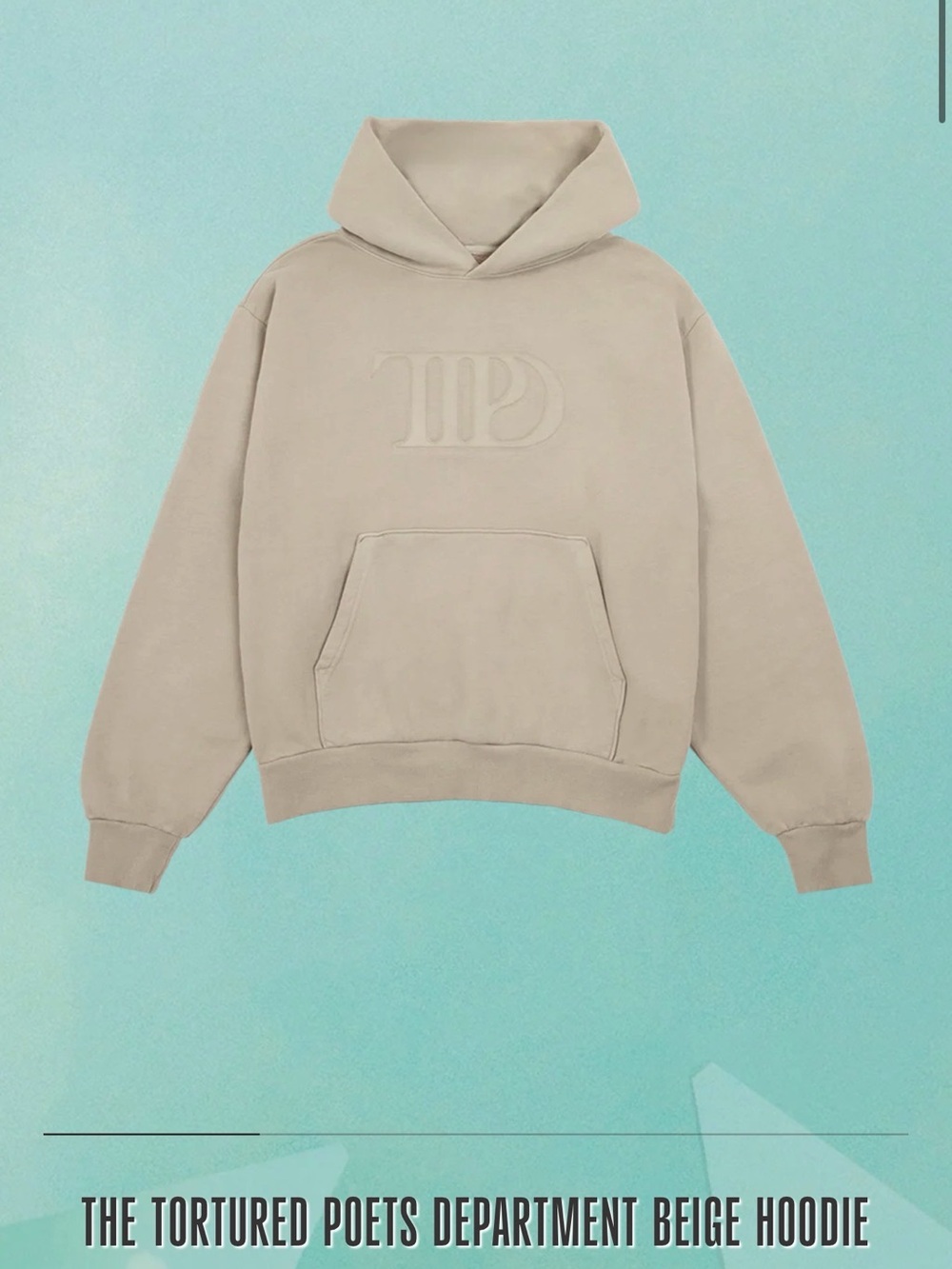 Taylor Swift Official The Tortured Poets Departments Beige Hoodie